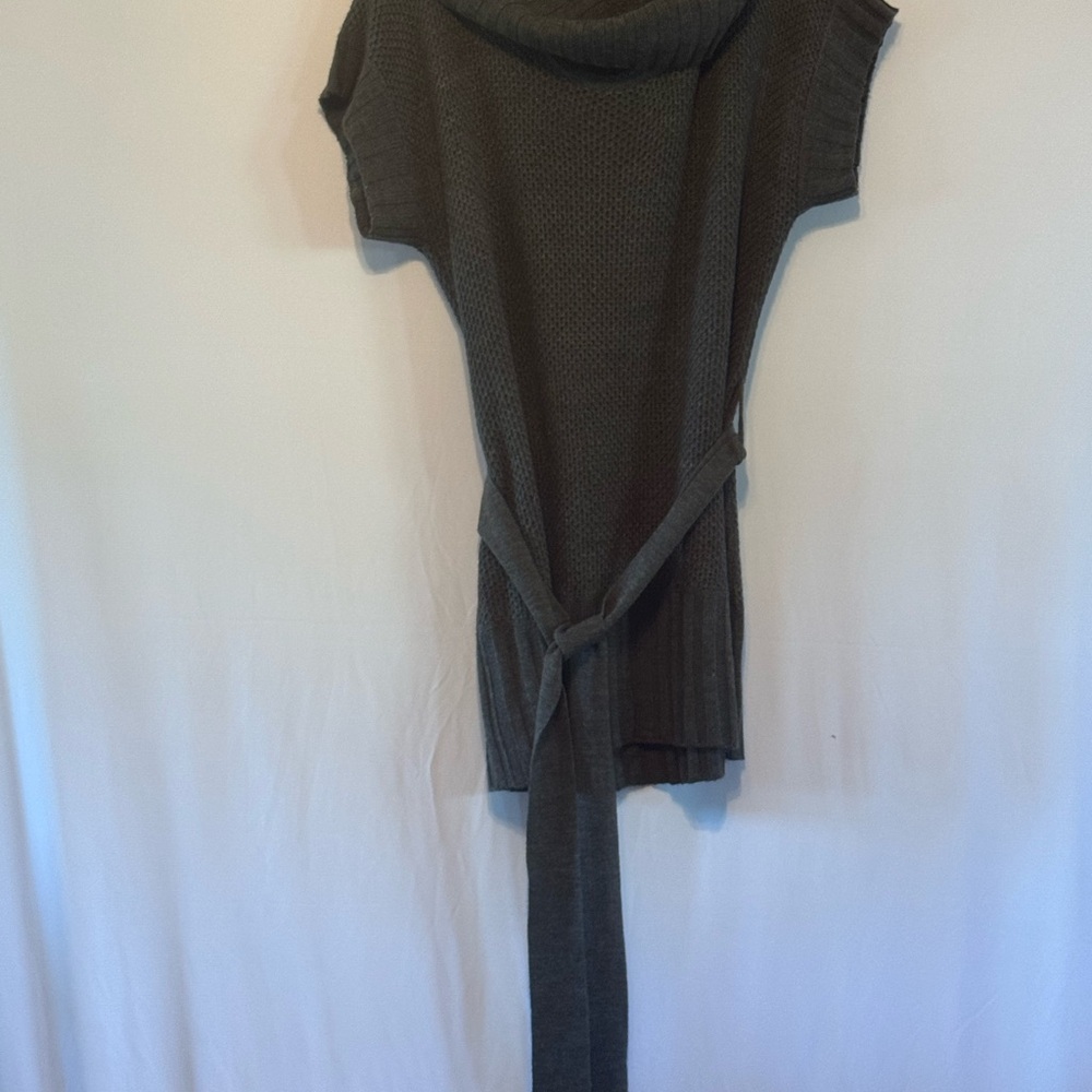 Women's Gray Sweater with Belt
